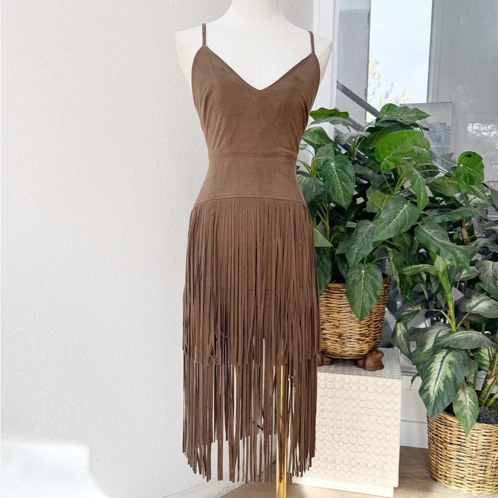 Nasty Gal Brown Fringe Mini Dress - Picture 5 of 8